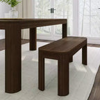 Plank+Beam Dining Bench 46 Modern Rounded Edge Wooden Bench for Dining Room Modern Entryway Bench Dining Room Bench