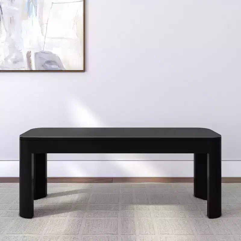 Banc en bois moderne à bords arrondis