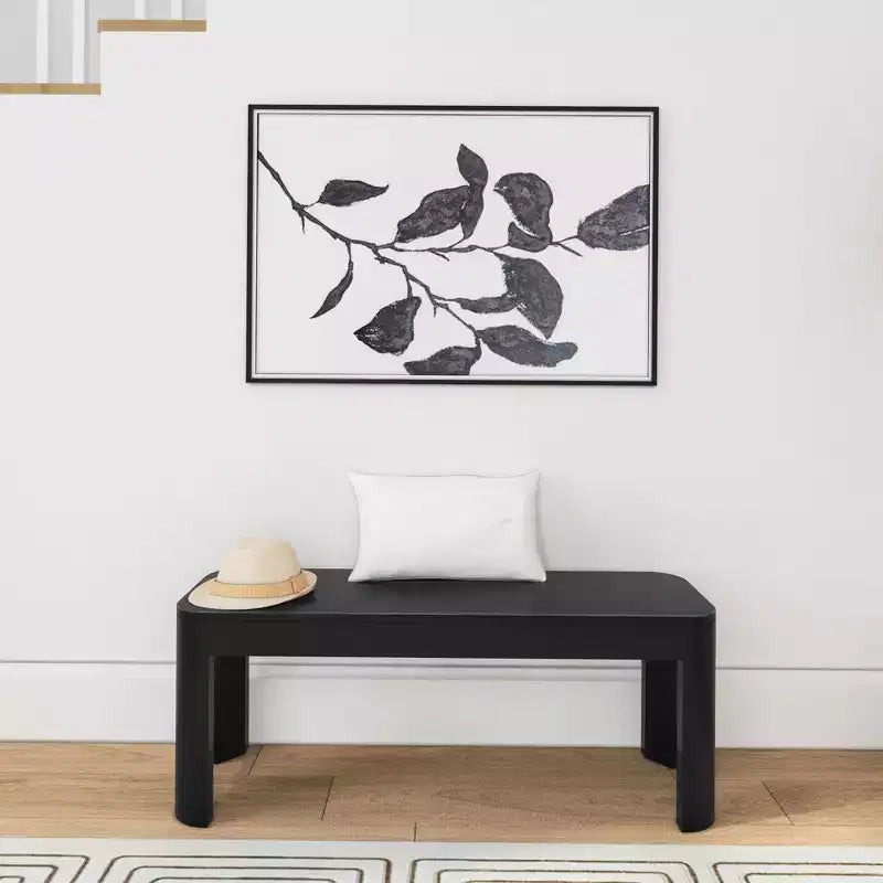 Banc en bois moderne à bords arrondis