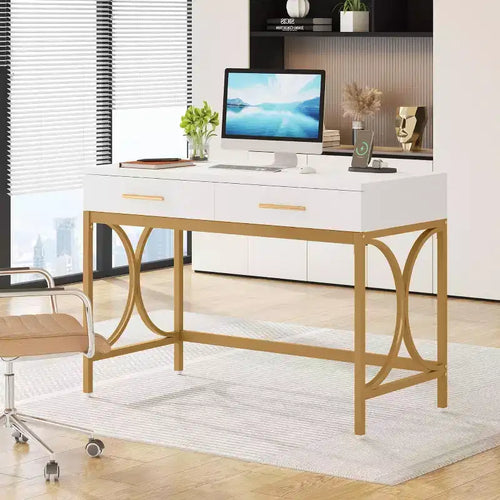 Bureau informatique avec 2 tiroirs