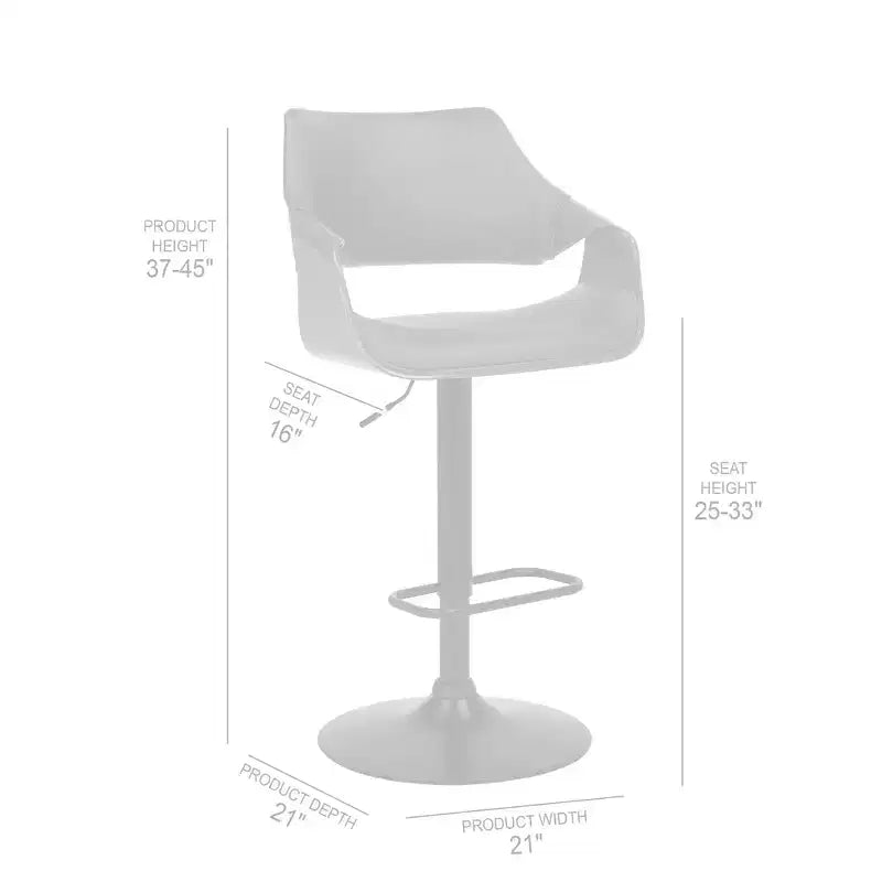 Tabouret de bar pivotant en similicuir et métal réglable