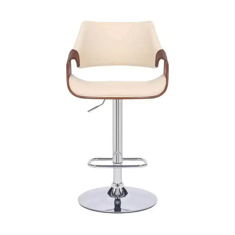 Tabouret de bar pivotant en similicuir et métal réglable