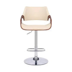 Tabouret de bar pivotant en similicuir et métal réglable