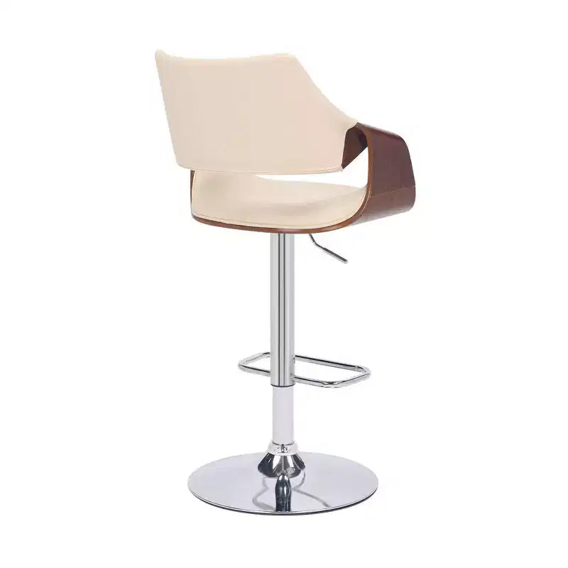 Tabouret de bar pivotant en similicuir et métal réglable