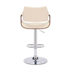Tabouret de bar pivotant en similicuir et métal réglable