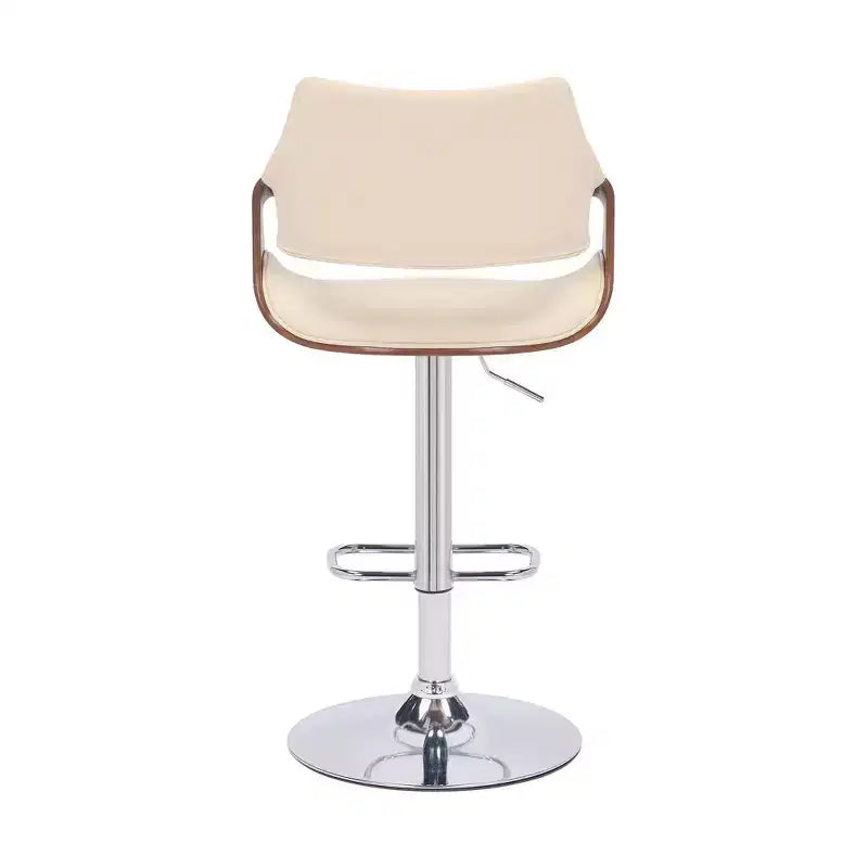 Tabouret de bar pivotant en similicuir et métal réglable