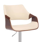 Tabouret de bar pivotant en similicuir et métal réglable