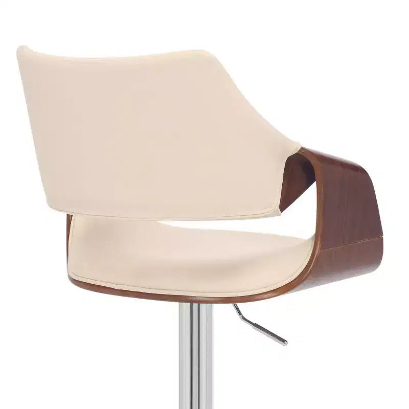 Tabouret de bar pivotant en similicuir et métal réglable