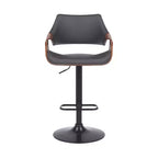 Tabouret de bar pivotant en similicuir et métal réglable
