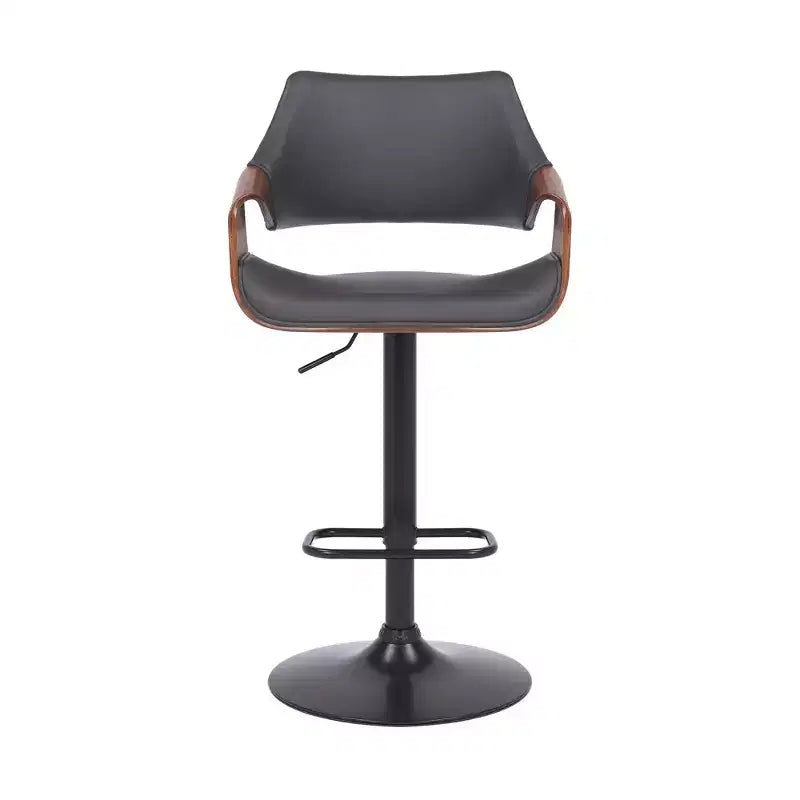 Tabouret de bar pivotant en similicuir et métal réglable