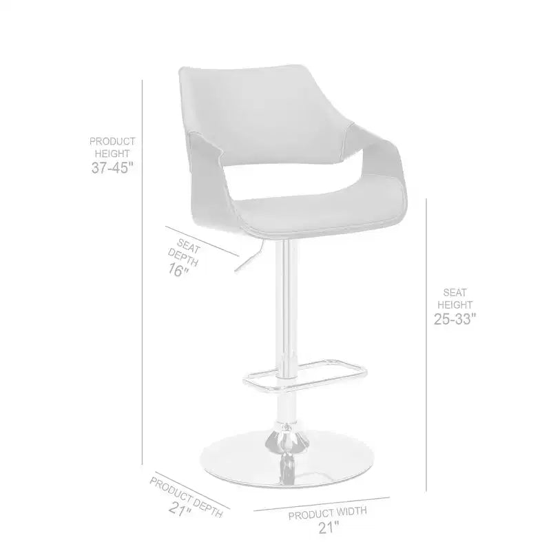 Tabouret de bar pivotant en similicuir et métal réglable