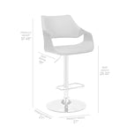 Tabouret de bar pivotant en similicuir et métal réglable