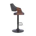 Tabouret de bar pivotant en similicuir et métal réglable