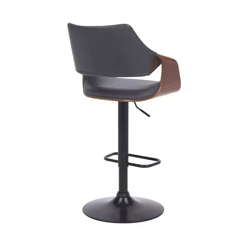 Tabouret de bar pivotant en similicuir et métal réglable