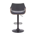 Tabouret de bar pivotant en similicuir et métal réglable