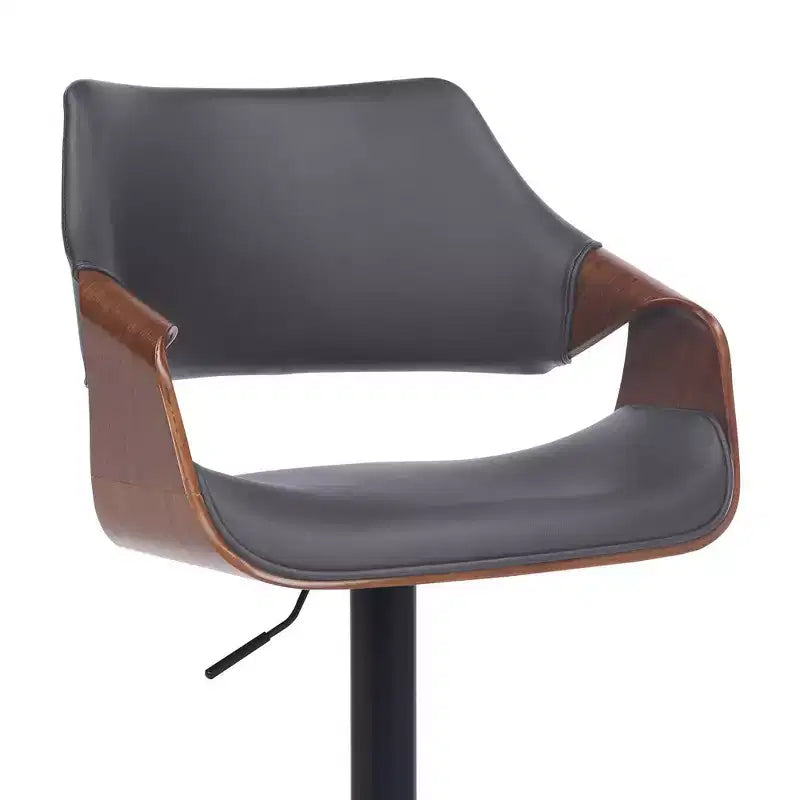 Tabouret de bar pivotant en similicuir et métal réglable