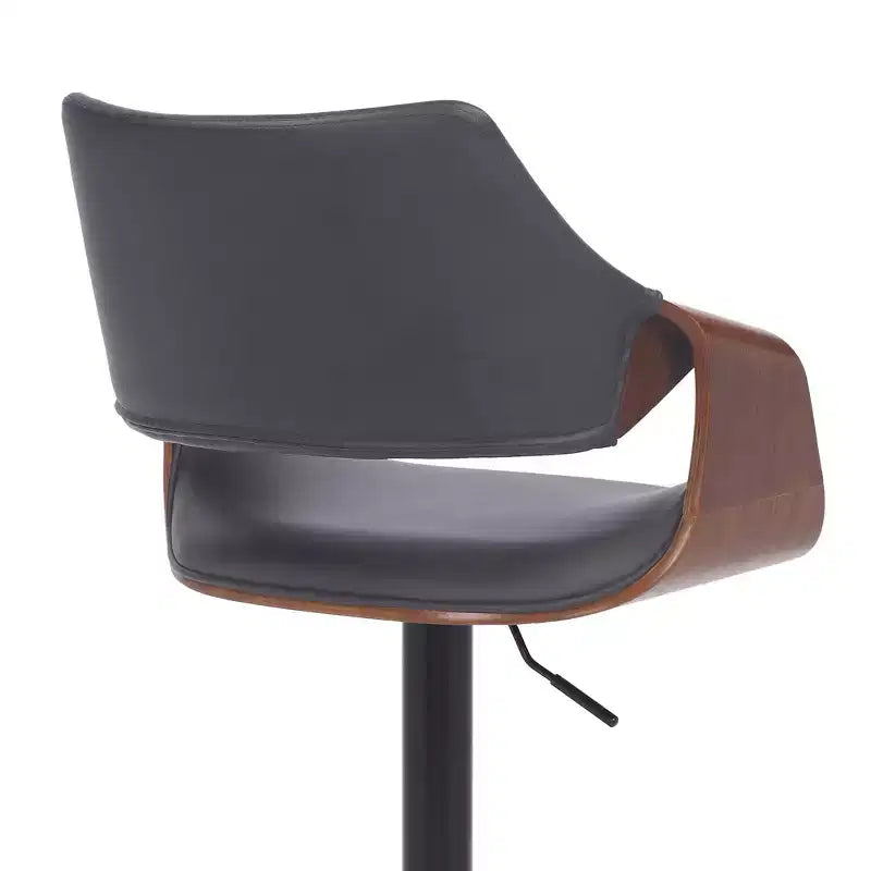 Tabouret de bar pivotant en similicuir et métal réglable