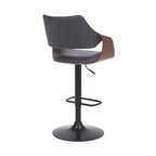 Tabouret de bar pivotant en similicuir et métal réglable