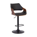Aspen Adjustable Faux Leather Metal Swivel Barstool - Armen Living