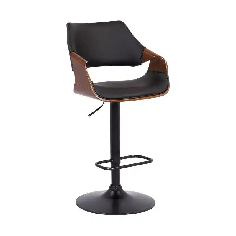 Aspen Adjustable Faux Leather Metal Swivel Barstool - Armen Living