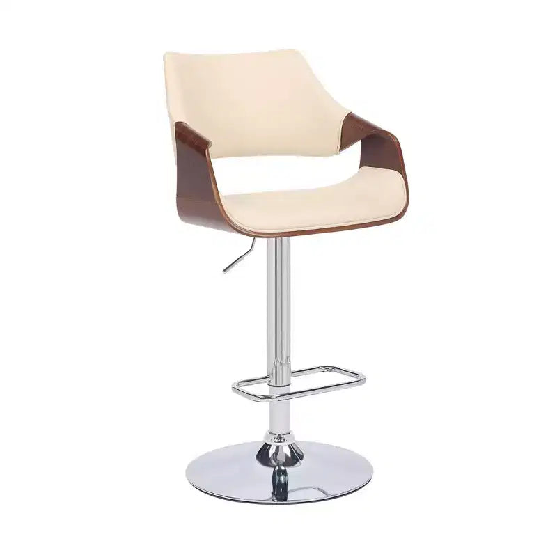 Tabouret de bar pivotant en similicuir et métal réglable