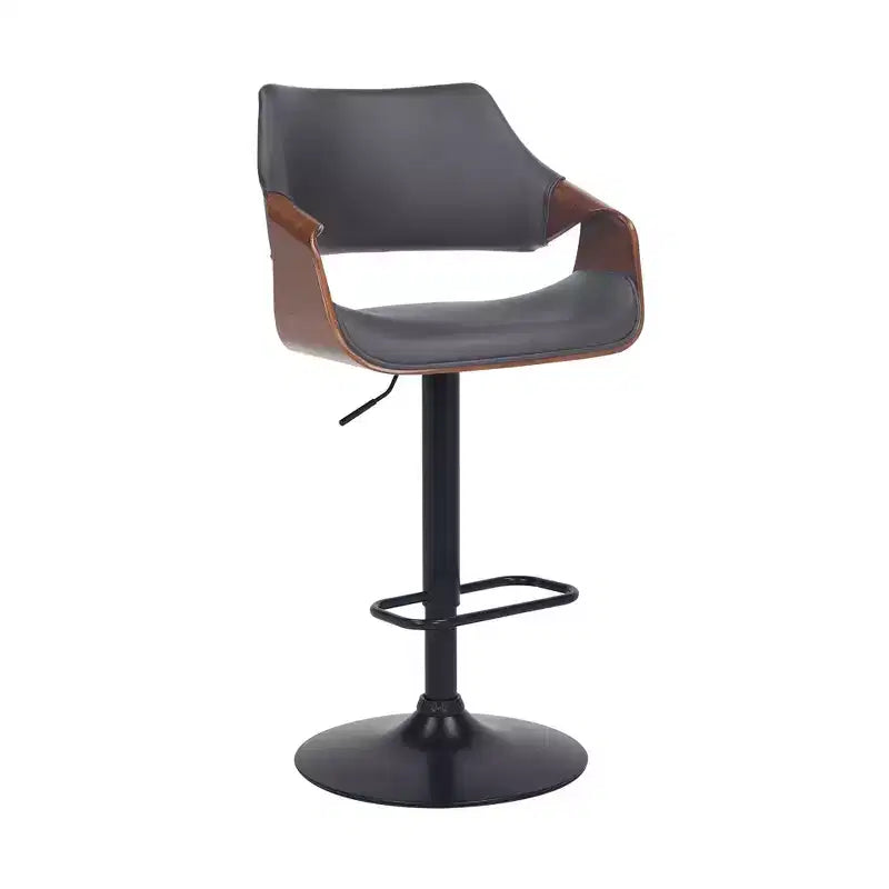 Tabouret de bar pivotant en similicuir et métal réglable