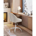 Chaise de Bureau Chaise Coiffeuse Chaise de Bureau Tissu Coton-Lin Rembourrage en Mousse