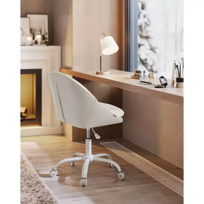 Chaise de Bureau Chaise Coiffeuse Chaise de Bureau Tissu Coton-Lin Rembourrage en Mousse