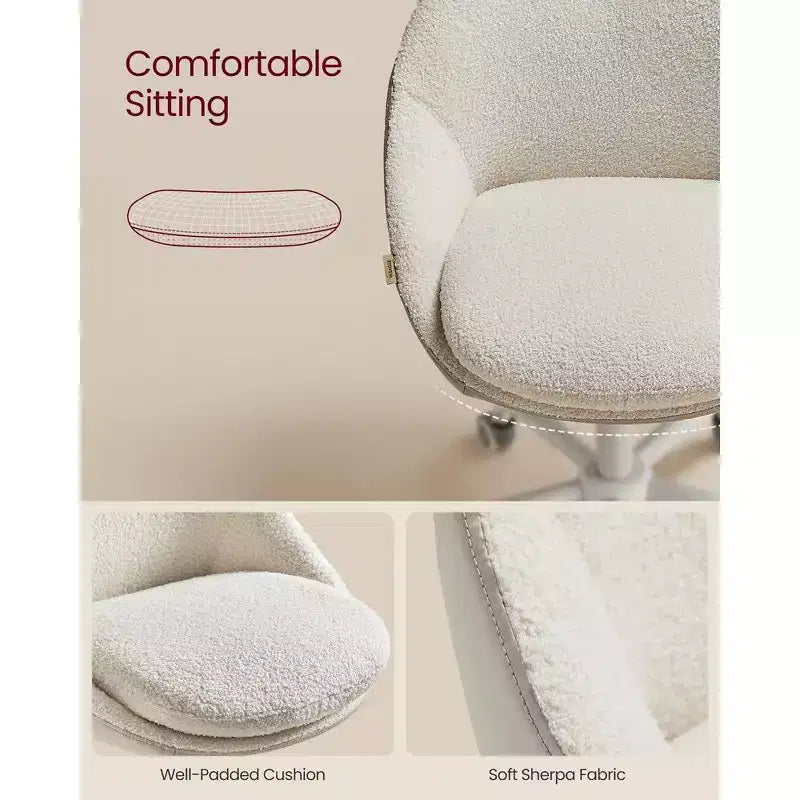 Chaise de Bureau Chaise Coiffeuse Chaise de Bureau Tissu Coton-Lin Rembourrage en Mousse