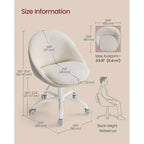 Chaise de Bureau Chaise Coiffeuse Chaise de Bureau Tissu Coton-Lin Rembourrage en Mousse