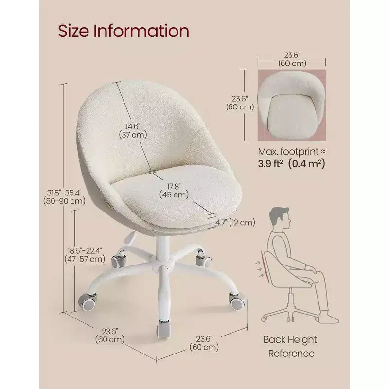 Chaise de Bureau Chaise Coiffeuse Chaise de Bureau Tissu Coton-Lin Rembourrage en Mousse