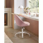 Chaise de Bureau Chaise Coiffeuse Chaise de Bureau Tissu Coton-Lin Rembourrage en Mousse