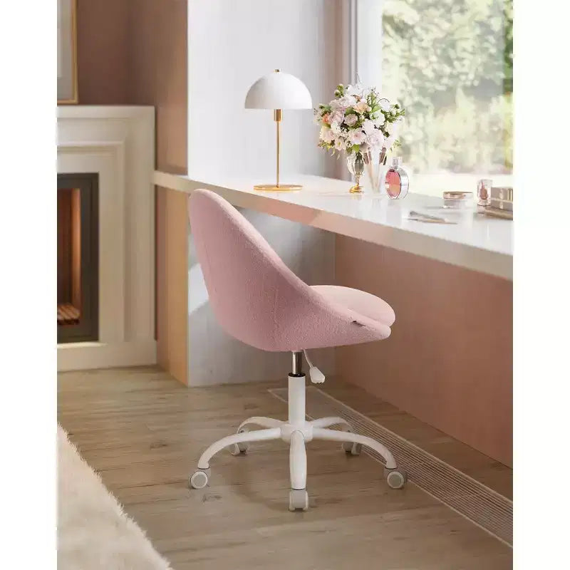 Chaise de Bureau Chaise Coiffeuse Chaise de Bureau Tissu Coton-Lin Rembourrage en Mousse