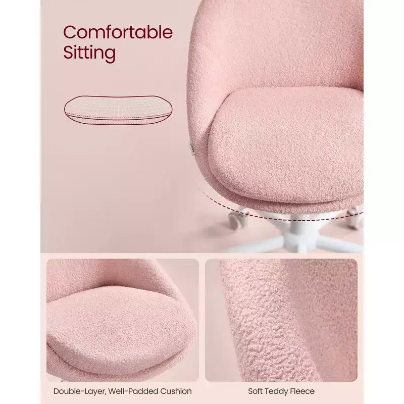 Chaise de Bureau Chaise Coiffeuse Chaise de Bureau Tissu Coton-Lin Rembourrage en Mousse