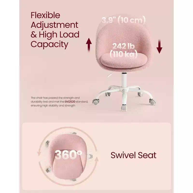 Chaise de Bureau Chaise Coiffeuse Chaise de Bureau Tissu Coton-Lin Rembourrage en Mousse