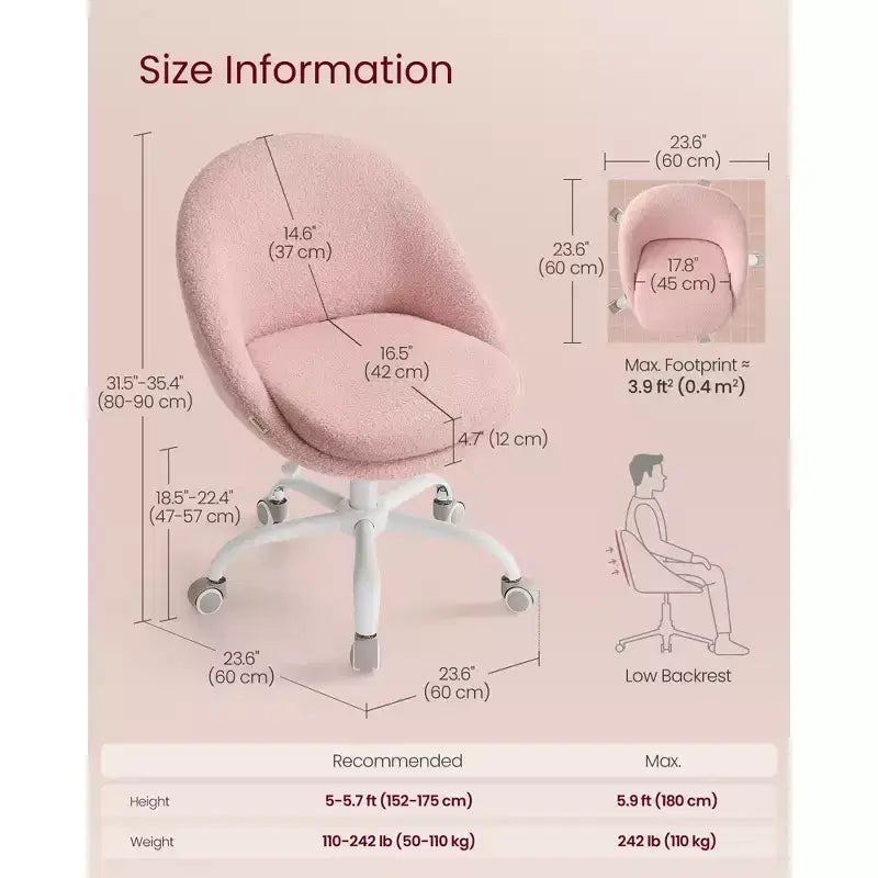 Chaise de Bureau Chaise Coiffeuse Chaise de Bureau Tissu Coton-Lin Rembourrage en Mousse