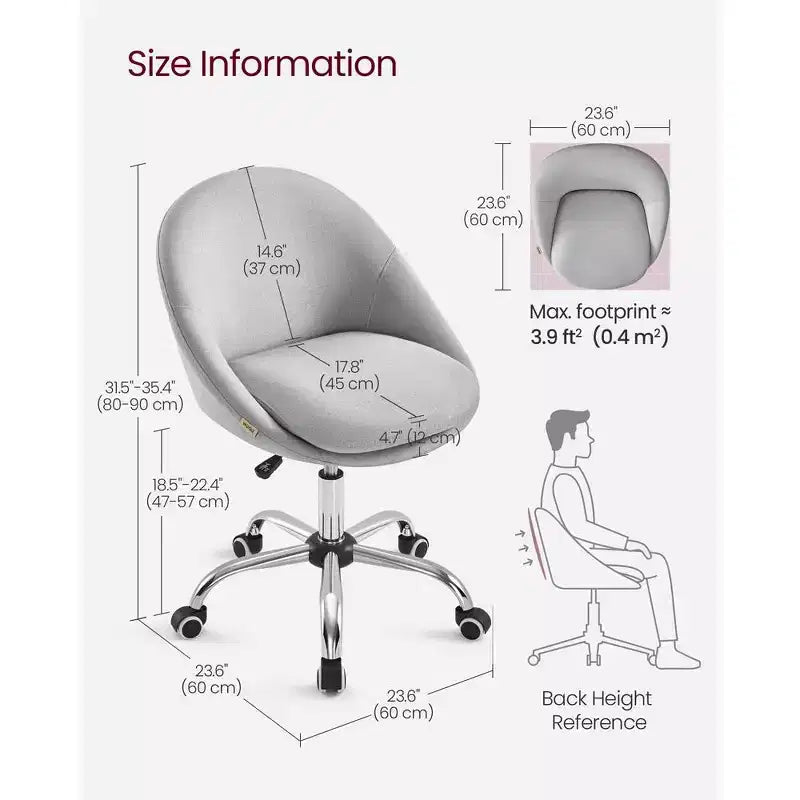 Chaise de Bureau Chaise Coiffeuse Chaise de Bureau Tissu Coton-Lin Rembourrage en Mousse