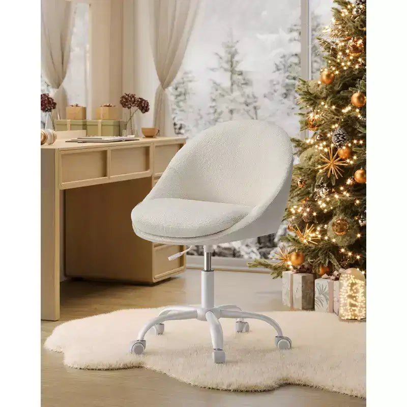 Chaise de Bureau Chaise Coiffeuse Chaise de Bureau Tissu Coton-Lin Rembourrage en Mousse