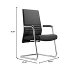 Chaise de bureau moderne - Cuir rembourré avec piètement luge ergonomique en fer