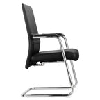 Chaise de bureau moderne - Cuir rembourré avec piètement luge ergonomique en fer