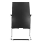 Chaise de bureau moderne - Cuir rembourré avec piètement luge ergonomique en fer
