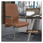 Chaise de bureau moderne - Cuir rembourré avec piètement luge ergonomique en fer