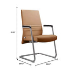 Chaise de bureau moderne - Cuir rembourré avec piètement luge ergonomique en fer