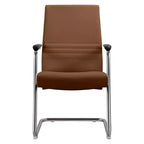 Chaise de bureau moderne - Cuir rembourré avec piètement luge ergonomique en fer