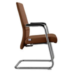 Chaise de bureau moderne - Cuir rembourré avec piètement luge ergonomique en fer