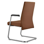 Chaise de bureau moderne - Cuir rembourré avec piètement luge ergonomique en fer