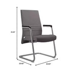 Chaise de bureau moderne - Cuir rembourré avec piètement luge ergonomique en fer