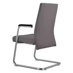 Chaise de bureau moderne - Cuir rembourré avec piètement luge ergonomique en fer