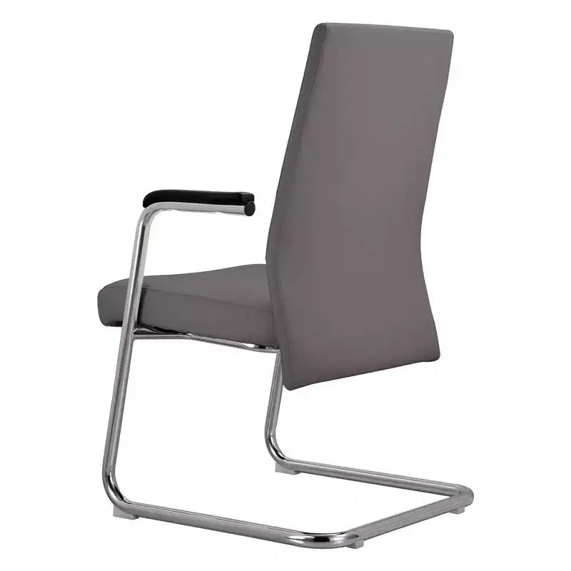Chaise de bureau moderne - Cuir rembourré avec piètement luge ergonomique en fer