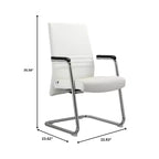 Chaise de bureau moderne - Cuir rembourré avec piètement luge ergonomique en fer